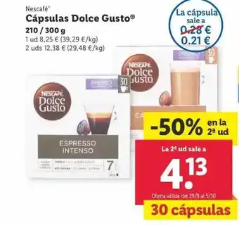 Lidl Nescafé cápsulas dolce gusto oferta