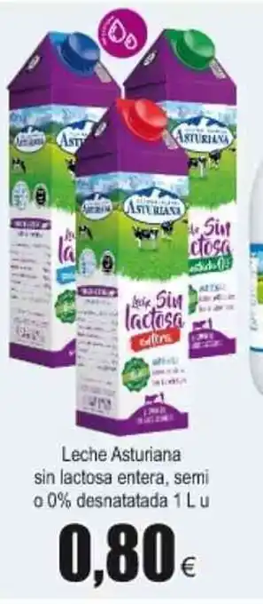 FROIZ leche Asturiana sin lactosa entera, semi 0% desnatada 1L u oferta