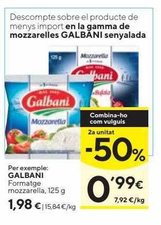 Caprabo Galbani formatge mozzarella oferta