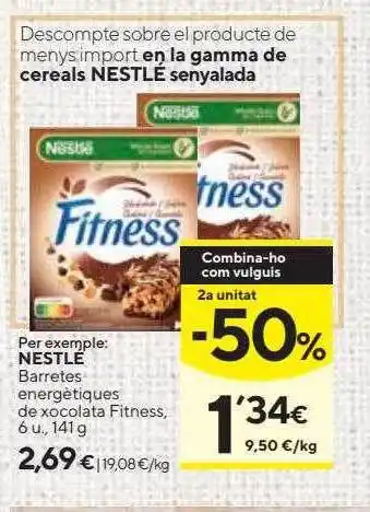 Caprabo Nestlé barretes energètiques de xocolata fitness oferta