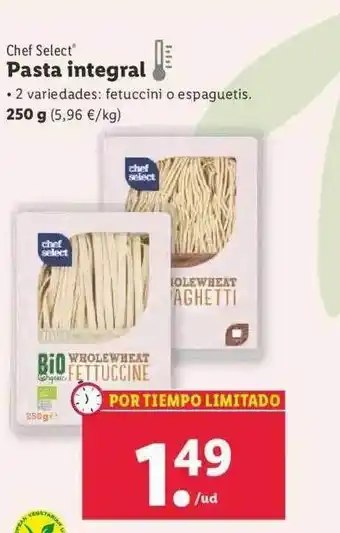 Lidl Chef select pasta integral oferta