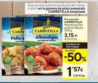 Caprabo Carretilla mandonguilles amb tomàquet oferta