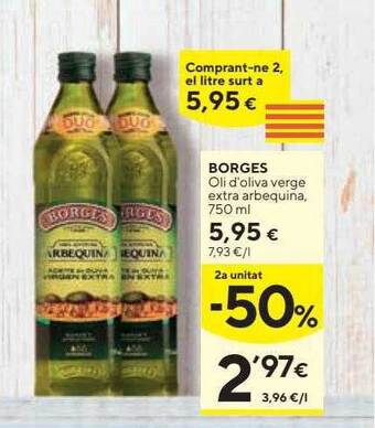 Caprabo Borges oli d'oliva verge extra arbequina oferta