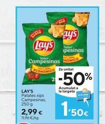 Caprabo Lay's patates xips campesinas oferta