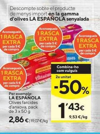 Caprabo La espanola olives farcides d'anxova oferta