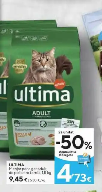 Caprabo Ultima menjar per a gat adult de pollastre i arròs oferta