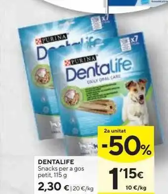 Caprabo Dentalife snacks per a gos petit oferta