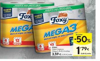 Caprabo Foxy paper higiènic mega 3 oferta