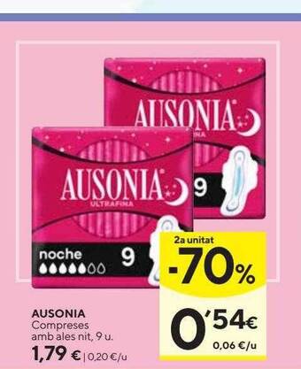 Caprabo Ausonia compreses amb ales nit oferta