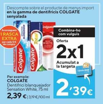 Caprabo Colgate dentifrici blanquejador sensation white oferta