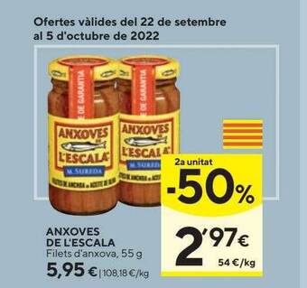 Caprabo Anxoves de l'escala filets d'anxova oferta
