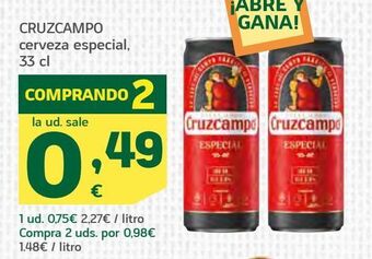 HiperDino Cerveza especial cruzcampo oferta