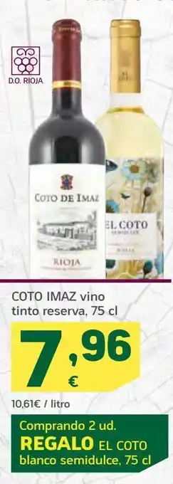HiperDino Vino tinto coto de imaz oferta