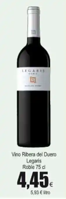 FROIZ Vino Ribera del Duero Legaris Roble 75cl oferta