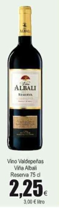 FROIZ Vino Valdepeñas Viña Albali Reserva 75cl oferta