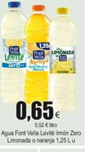 FROIZ Agua Font Vella Levitè limón Zero Limonada o naranja 1,25 L oferta