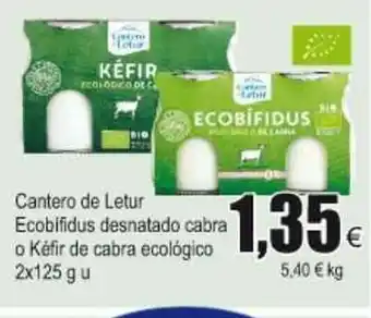 FROIZ Cantero de Letur Ecobifidus desnatado cabra o Kèfir de cabra ecológico 2x125g u oferta