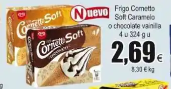 FROIZ Nuevo Frigo Cornetto Soft Caramelo o chocolate vainilla 4 u 324g u oferta