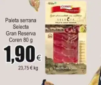 FROIZ Paleta serrana Selecta Gran Reserva Coren 80g oferta