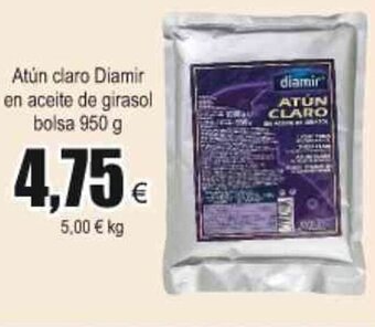FROIZ Atún claro Diamir en aceite de girasol bolsa 950g oferta