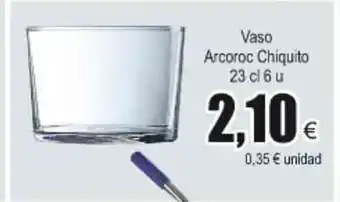 FROIZ Vaso Arcoroc Chiquito 23cl 6u oferta