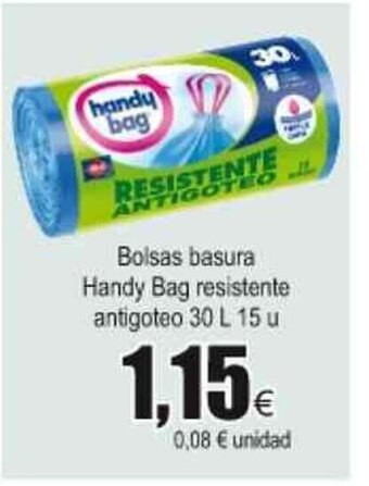 FROIZ Bolsas basura Handy Bag resistente antigoteo 30L 15u oferta