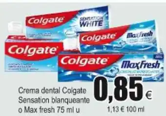 FROIZ Colgate crema dental Sensation blanqueante o MAx fresh 75ml u oferta
