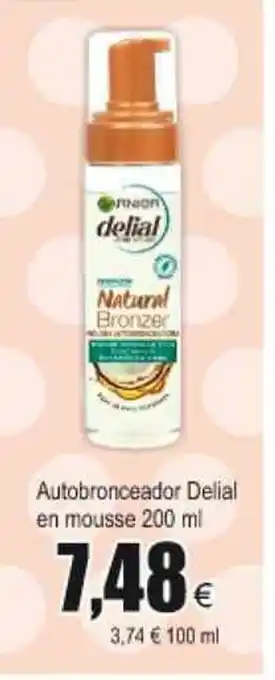 FROIZ Autobronceador Delial en mousse 200ml oferta