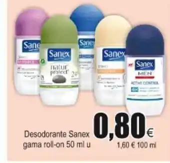 FROIZ Desodorante Sanex gama roll-on 50ml u oferta