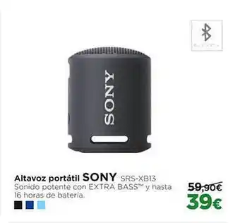 Viajes El Corte Inglés Altavoz portátil sony oferta