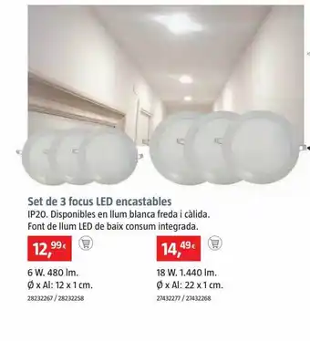 Bauhaus Set de 3 focus led encastables oferta