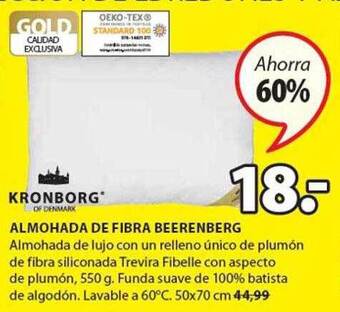 JYSK Kronborg almohada de fibra beerenberg oferta