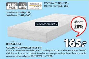 JYSK Dreamzone colchón de muelles plus s15 oferta