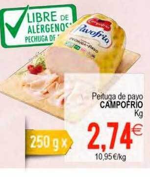 Plenus Supermercados Peituga de payo campofrío kg oferta