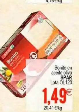 Plenus Supermercados Bonito en aceite oliva spar lata oferta
