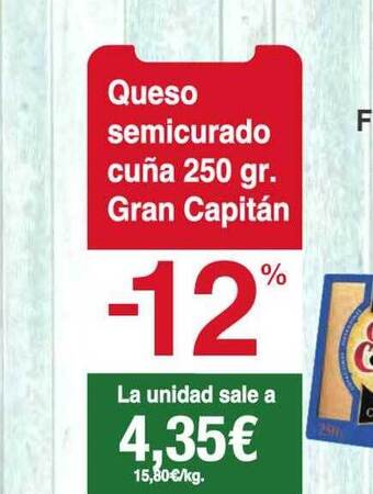 Spar La Palma Queso semicurado cuña gran capitán oferta