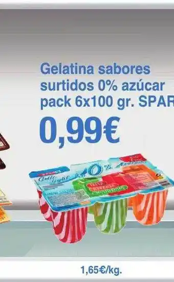 Spar La Palma Gelatina sabores surtidos 0% azúcar pack 6 spar oferta