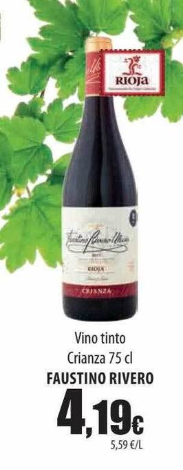 Spar Tenerife Vino tinto crianza faustino rivero oferta