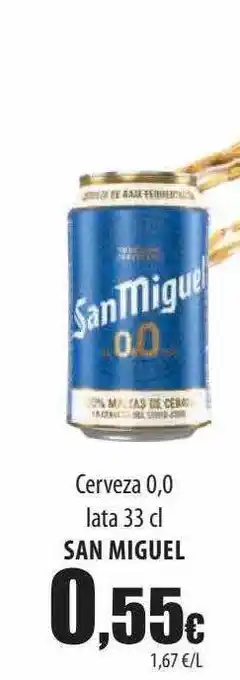 Spar Tenerife Cerveza 0.0 lata san miguel oferta