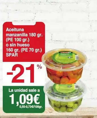 Spar La Palma Aceituna manzanilla o sin hueso spar oferta