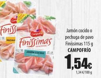 Spar Tenerife Jamón cocido o pechuga de pavo finíssimas campofrío oferta