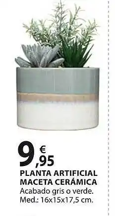 Tú Brico-Marian Planta artificial maceta cerámica oferta