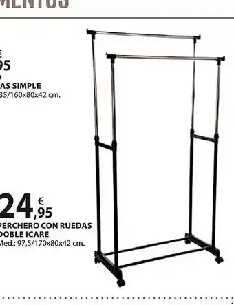 Perchero con ruedas doble icare