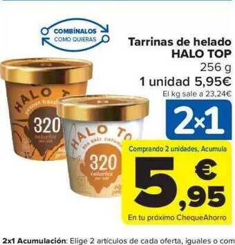 Carrefour Tarrinas de helado halo top oferta