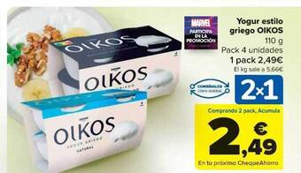 Carrefour Yogur estilo griego oikos oferta