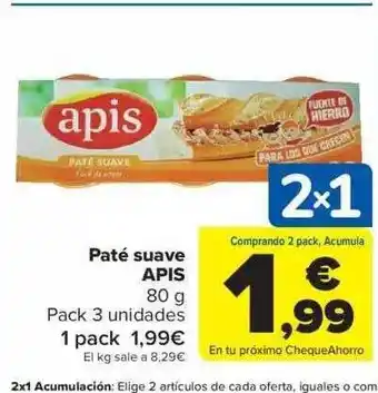 Carrefour Paté suave apis oferta