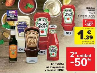 Carrefour 2a unidad -50% kétchup heinz oferta