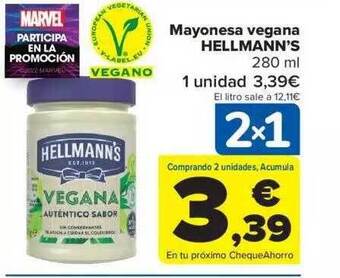 Carrefour Mayonesa vegana hellmann's oferta