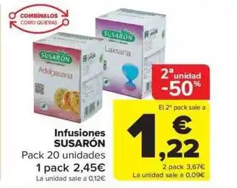 Carrefour 2a unidad -50% infusiones susarón oferta