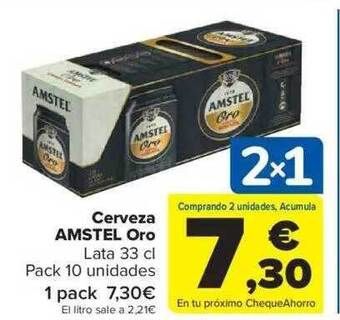 Carrefour Cerveza amstel oro oferta